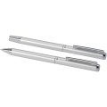 Lucetto recycled aluminium ballpoint and rollerball pen gift set (black ink)