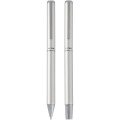 Lucetto recycled aluminium ballpoint and rollerball pen gift set (black ink)