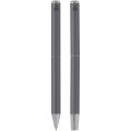 Lucetto recycled aluminium ballpoint and rollerball pen gift set (black ink)