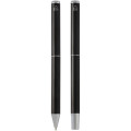 Lucetto recycled aluminium ballpoint and rollerball pen gift set (black ink)