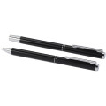 Lucetto recycled aluminium ballpoint and rollerball pen gift set (black ink)