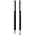 Lucetto recycled aluminium ballpoint and rollerball pen gift set (black ink)
