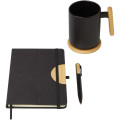 Laura A5 hard cover notebook and ballpoint pen gift set (black ink)