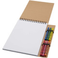 Doodle A5 spiral soft cover notebook and crayon set