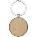 Moreno beech wood round keychain