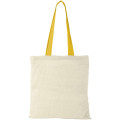 Nevada 100 g/m² cotton tote bag coloured handles 7L