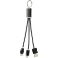 Metal 3-in-1 charging cable with keychain