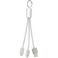 Metal 3-in-1 charging cable with keychain