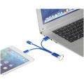 Metal 3-in-1 charging cable with keychain