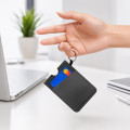 LUGANO - Vertical RFID Cardholder Wallet with Keyring - Carbon