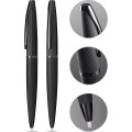 Cross ATX® Brushed Black with Machine-Turned Diamond Pattern Engraving with Polished Black PVD Appointments Ballpoint Pen (Blue Ink)