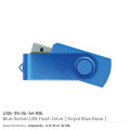 Matt Blue Swivel USB Flash Drives