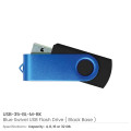 Matt Blue Swivel USB Flash Drives