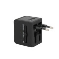 SERRI AC - Giftology Travel Adapter with Type C Compatibility - Black 