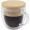 Lenora 250 ml glass cup with bamboo lid