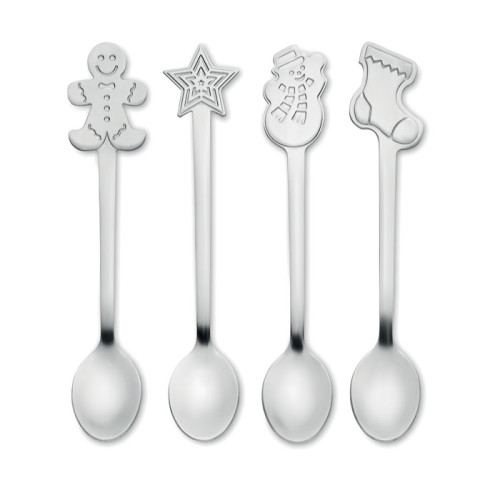 CHIP SET Set of 4 Christmas tea spoon