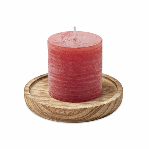 PENTAS Candle on round wooden base