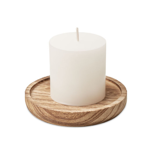 PENTAS Candle on round wooden base