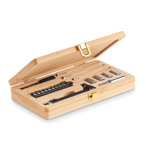 GALLAWAY 21 pcs tool set in bamboo case