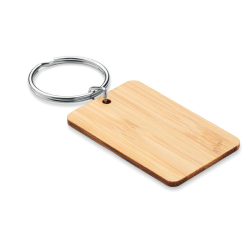 ANGLEBOO Rectangular bamboo key ring
