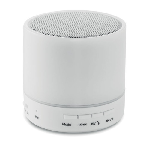 ROUND WHITE Round wireless speaker LED