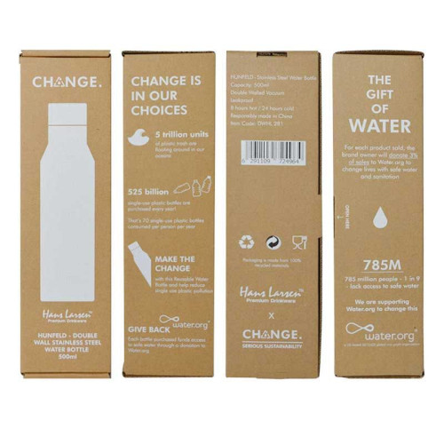 HUNFELD - CHANGE Collection SS Double Wall Water Bottle - White