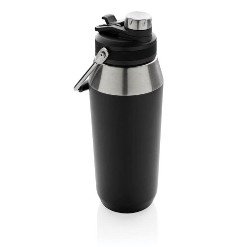 USLAR - Hans Larsen Vacuum Bottle with Solid Handle and Dual Lid - 1L - Black