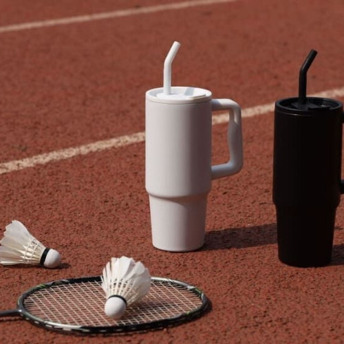 BERN - Recycled Stainless Steel Tumbler with Reusable Straw - White