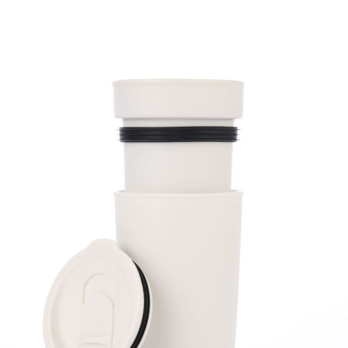 SAVONA - Hans Larsen Premium Ceramic Tumbler With Recycled Protective Sleeve - White