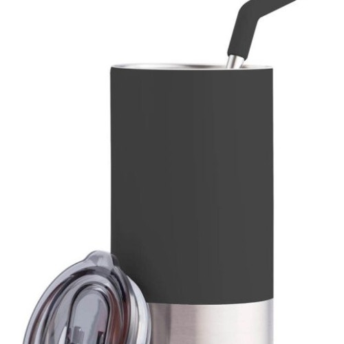 BORCULO - CHANGE Collection Insulated Tumbler with Reusable Straw - Black