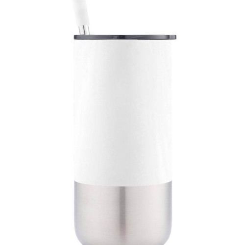 BORCULO - CHANGE Collection Insulated Tumbler with Reusable Straw - White