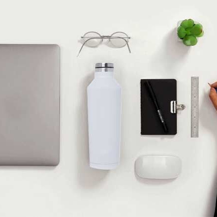 GALATI - Hans Larsen Double Wall Stainless Steel Water Bottle - White