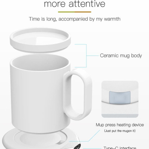 CRIVITS - Smart Mug Warmer with Wireless Charger - White