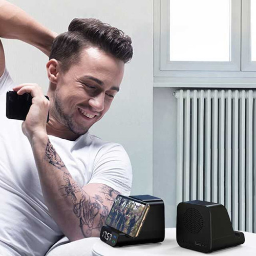 SOMOTO - @memorii 5-in-1 Multi-functional Wireless Speaker, Charger & Alarm Clock