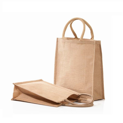 Eco-neutral Jute Shopping Bag - Vertical - Natural