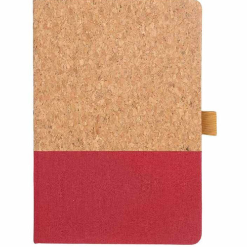 BORSA - eco-neutral A5 Cork Fabric Hard Cover Notebook and Pen Set - Red