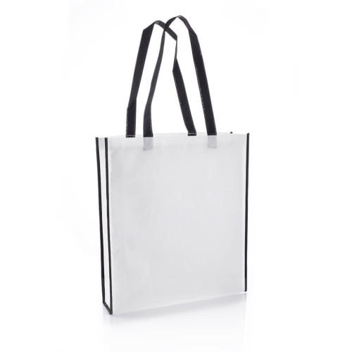 Non-Woven Shopping Bag Vertical White/Black