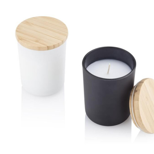 NOUM - Arabic Oudh Scented Glass Candle with Bamboo Lid - White