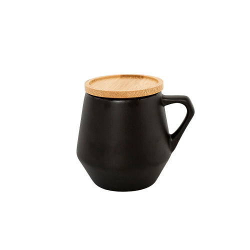 SEVILLA - eco-neutral Ceramic Mug with Bamboo Lid - Black