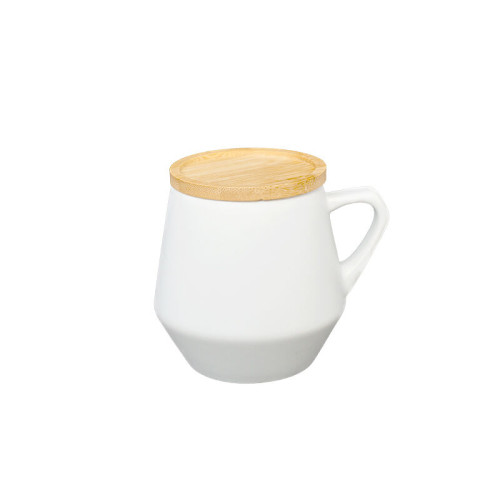 SEVILLA - eco-neutral Ceramic Mug with Bamboo Lid - White