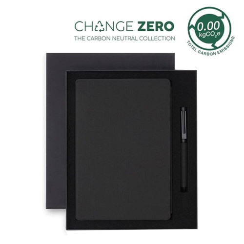 CHANGE ZERO Sustainable Gift Set with Refillable Notebook & Pen - Black