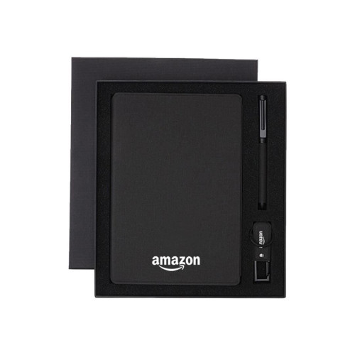CHANGE ZERO Sustainable Gift Set with Refillable Notebook, Pen & USB Keychain - Black