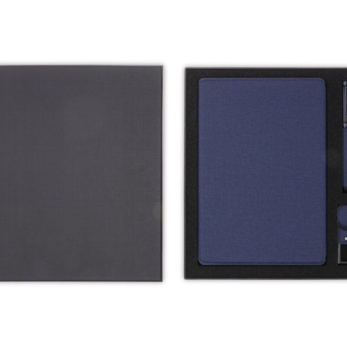 CHANGE ZERO Sustainable Gift Set with Refillable Notebook, Pen & USB Keychain - Navy