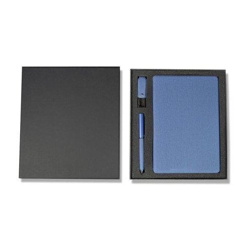 CHANGE ZERO Sustainable Gift Set with Refillable Notebook, Pen & USB Keychain - Navy