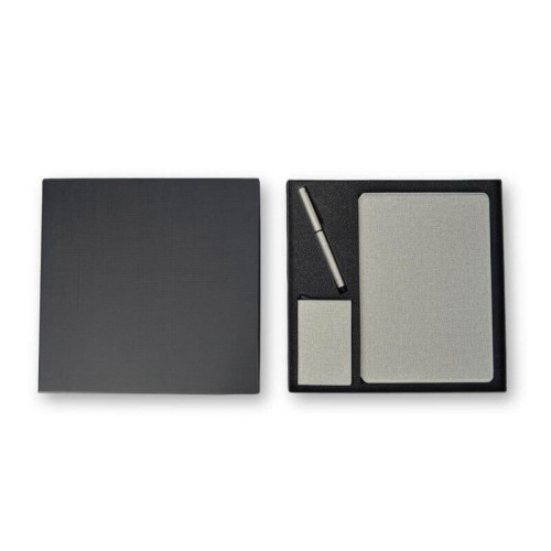 CHANGE ZERO Sustainable Gift Set with Refillable Notebook, Pen & Cardholder - Grey