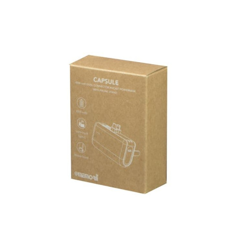 CAPSULE - @memorii® 4500mAh Mini Powerbank with Inbuilt Cable and Phone Stand