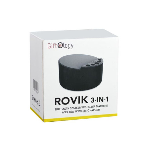 ROVIK - Giftology 3-in-1 Bluetooth Speaker with Sleep Machine and 15W Wireless Charger - Black