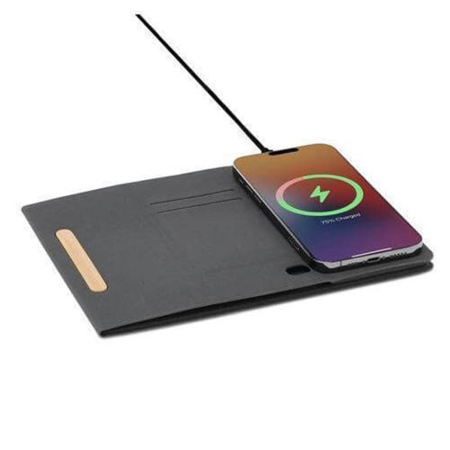 BLACE - CHANGE ZERO Recycled PU 15W Wireless Mousepad & Desk Organizer - Black