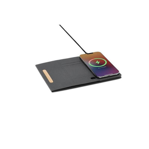 BLACE - CHANGE ZERO Recycled PU 15W Wireless Mousepad & Desk Organizer - Black