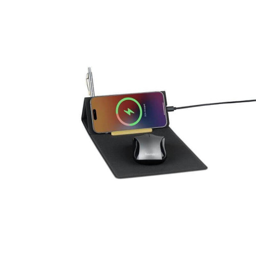 BLACE - CHANGE ZERO Recycled PU 15W Wireless Mousepad & Desk Organizer - Black